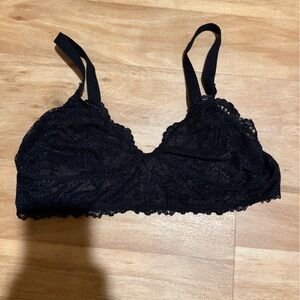 Free People Elegant Black Lace Bra